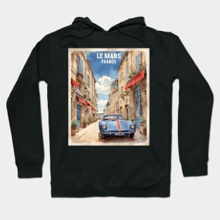 Le Mans France Vintage Travel Poster Tourism Hoodie